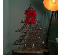 Samuel Alexander 60cm Battery Operated Light up Christmas Tree with Red Bow & 60 Warm White LEDs