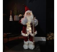 Samuel Alexander 60Cm Battery Operated Red Standing Light Up Santa Claus With Brown Woven Sack