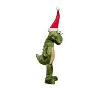 Samuel Alexander 60Cm Green Standing Christmas Dinosaur With Santa Hat, Green