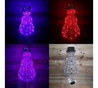 Samuel Alexander 60Cm Indoor Outdoor Acrylic Snowman Christmas Decoration With Colour Changing Led