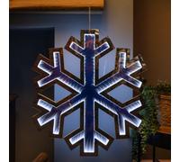 Samuel Alexander 60Cm Infinity Light Up Hanging Snowflake Christmas Decoration With White Leds