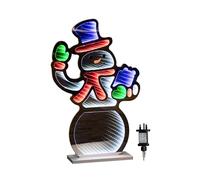 Samuel ALEXANDER 60cm Infinity Light up Standing Snowman Christmas Decoration with Multi-Coloured LEDs on Base