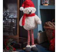 Samuel Alexander 60Cm Large Standing Plush Christmas Goggle Owl With Santa Hat