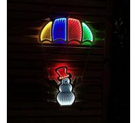 Samuel ALEXANDER 60cm LED Infinity Christmas Light Hanging Parachute with Snowman Decoration