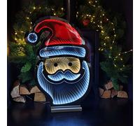 Samuel Alexander 60Cm Led Infinity Light Standing Santa Decoration With Wooden Base