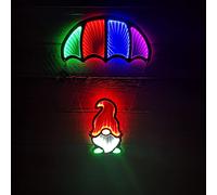 Samuel ALEXANDER 60cm LED Multicoloured Infinity Christmas Hanging Parachute Christmas Gnome Gonk Light Christmas Decoration