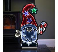 Samuel Alexander 60cm Light up Christmas Gonk with Candy Cane Infinity Decoration with LEDs