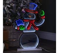 Samuel ALEXANDER 60cm Light up Christmas Snowman Infinity Light with Multi-Coloured LEDs