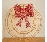 Samuel Alexander 60Cm Light Up Christmas Wreath With 2000 Warm White & Red Leds