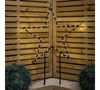 Samuel Alexander 60Cm Light Up Dewdrop Metal Christmas Star With Garden Stake & Warm White Leds