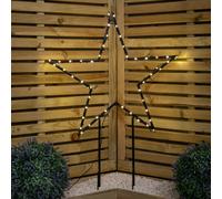 Samuel Alexander 60cm Light up Dewdrop Metal Christmas Star with Garden Stake & Warm White LEDs