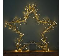 Samuel Alexander 60Cm Light Up Gold Christmas Star With 150 Static And Flashing Warm White Leds