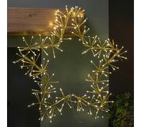 Samuel Alexander 60cm Light up Hanging Christmas Gold Star Decoration with 240 Warm White LEDs