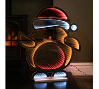 Samuel Alexander 60cm Light up Robin in Santa Hat Christmas Infinity Decoration with LEDs