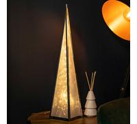 Samuel ALEXANDER 60cm Light up Silver Holographic Christmas Pyramid with 16 Warm White LEDs