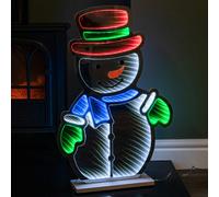 Samuel Alexander 60cm Light up Snowman Infinity Christmas Decoration with Multi-Coloured LEDs