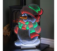 Samuel Alexander 60cm Light up Snowman Infinity Christmas Decoration with Red, White & Green LEDs Samuel Alexander Multicolor