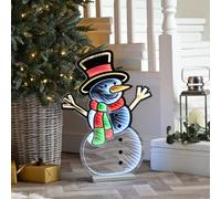 Samuel ALEXANDER 60cm Light up Standing Snowman Infinity Christmas Decoration with Multi-Coloured LEDs
