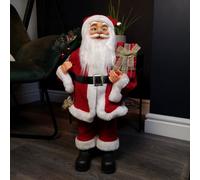Samuel Alexander 60Cm Red Standing Santa Claus Indoor Decoration With Present And Green Sack