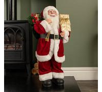 Samuel Alexander 60Cm Red Standing Santa With Gift Sack Christmas Indoor Decoration