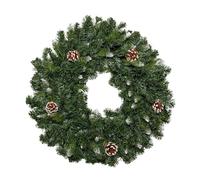 Samuel ALEXANDER 60cm Snow King Fir Green Christmas Wreath with Pine Cones