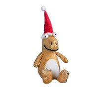Samuel Alexander 60cm Tall Gold Plush Zilla Dino Sitting Decoration with Santa Hat Samuel Alexander Gold