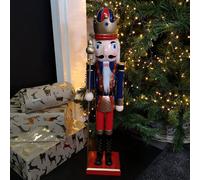Samuel Alexander 60Cm Traditional Wooden Christmas Nutcracker Soldier Decoration With Blue Body
