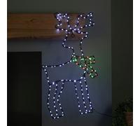 Samuel Alexander 60cm x 33cm Light up FlexiBrights Reindeer Snowman with 164 Multi-Coloured LEDs