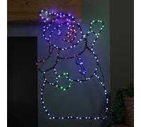 60cm x 38cm Light up FlexiBrights Christmas Snowman with 177 Multi-Coloured LEDs