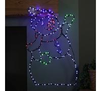 Samuel Alexander 60cm x 38cm Light up FlexiBrights Christmas Snowman with 177 Multi-Coloured LEDs
