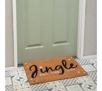 Samuel Alexander 60Cm X 40Cm Jingle All The Way Coir Doormat With Pvc Backing