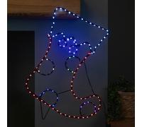 Samuel Alexander 60cm x 42cm Light up FlexiBrights Christmas Stocking Silhouette with 134 Multi-Coloured LEDs