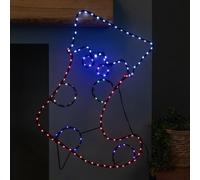 Samuel Alexander 60Cm X 42Cm Light Up Flexibrights Christmas Stocking Silhouette With 134 Multi-Coloured Leds