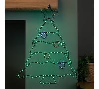 Samuel Alexander 60cm x 46cm Light up FlexiBrights Christmas Tree Silhouette with 164 Multi-Coloured LEDs