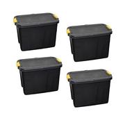 Samuel ALEXANDER 60L Heavy Duty Lockable & Stackable Storage Tub Chest with Clips (4)