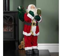 Samuel Alexander 61cm Tall Standing Santa Claus Christmas Decoration with Green Sack