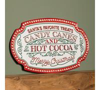 Samuel Alexander 62Cm Red And White Christmas Candy Canes Metal Sign Decoration