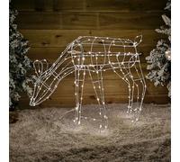 Samuel ALEXANDER 63cm Outdoor Twinkling LED Grazing Reindeer Christmas Decoration in Warm White