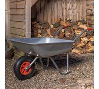 Samuel Alexander 65 Litre 60Kg Capacity Heavy Duty Galvanised Metal Garden Wheelbarrow With Pneumatic Tyre