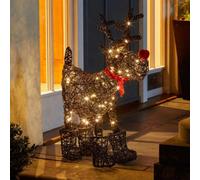 Samuel Alexander 65Cm Battery Operated Rattan Woven Rudolph Reindeer With Warm White Leds