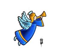 65cm Infinity Hanging Christmas Angel with Blue and Gold LEDs Samuel Alexander Multi One Size