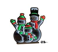 65cm Infinity Standing Snowmen Family on Metal Base with White, Red & Green LEDs Samuel Alexander White One Size