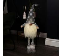 Samuel Alexander 66cm Battery Lit Christmas Standing Gonk Decoration in Grey