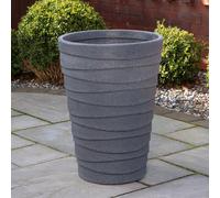 Samuel Alexander 66Cm Tall Round Trojan Garden Plant Pot Planter In Grey