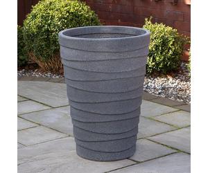 Samuel ALEXANDER 66cm Tall Round Trojan Garden Plant Pot Planter in Grey
