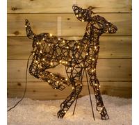 Samuel Alexander 68Cm Light Up Brown Christmas Running Doe With 120 White & Warm White Leds