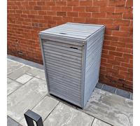 Samuel Alexander 68cm x 1.14m Grey Wooden Outdoor Garden Wheelie Bin Store Storage for 1 Bin Samuel Alexander Grey