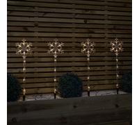 Samuel Alexander 69Cm Set Of 4 Plastic Crystal Snowflake Pathfinder Christmas Lights With Warm White Leds