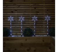 Samuel Alexander 69Cm Set Of 4 Plastic Crystal Snowflake Pathfinder Christmas Lights With White Leds