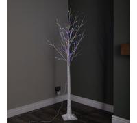 Samuel Alexander 6Ft (1.8M) Light Up Christmas Birch Tree With 80 Multi-Coloured Leds